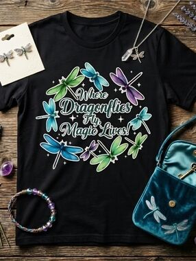 Dragonfly Graphic Tee • Magical Nature Shirt • Boho Whimsical Unisex Top